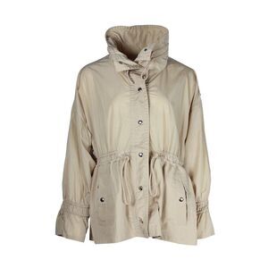 Moncler Deel Drawstring-Waist Short Parka in Beige Nylon